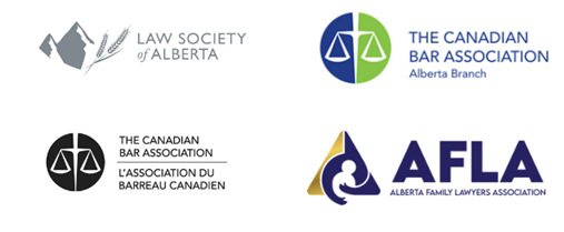 Professional Association Badges - Law Society of Alberta, Canadian Bar Association, Alberta Family Lawyers Association