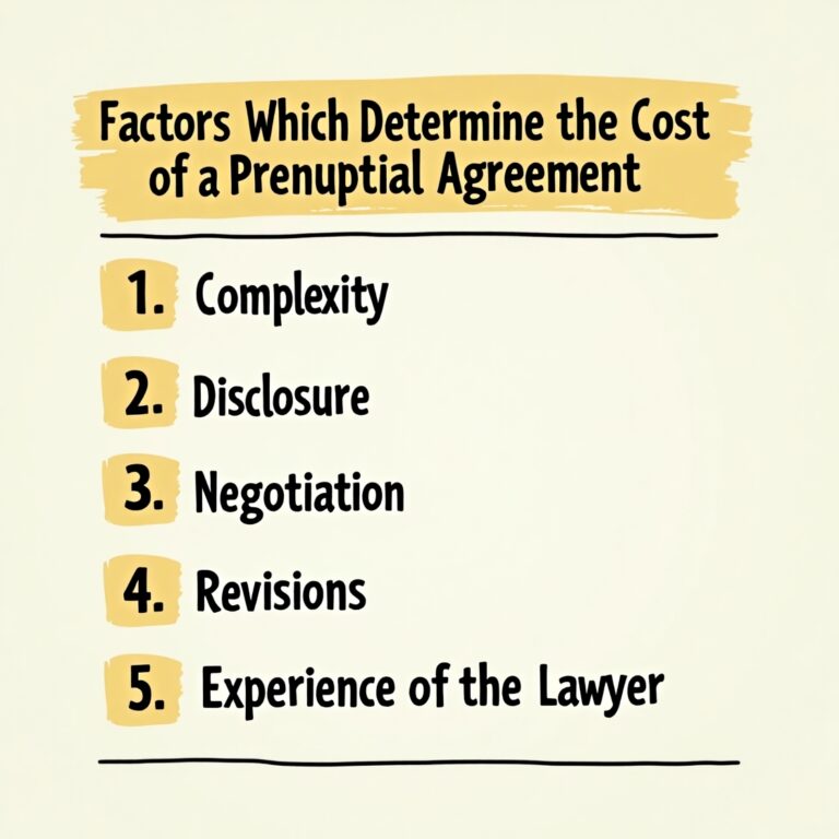 Factors Which Determine Costs of Prenuptial Agreement Illustration